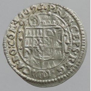Olomouc biskupství, Karel II. Liechtenstein 1664-1695, 3 krejcar 1669, SV-321