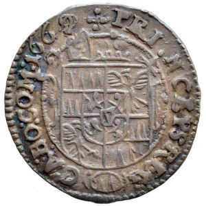 Olomouc biskupství, Karel II. Liechtenstein 1664-1695, 3 krejcar 1669, SV 322, přeražba poslední číslice?