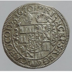 Olomouc biskupství, Karel II. Liechtenstein 1664-1695, 3 krejcar 1670 SV-326