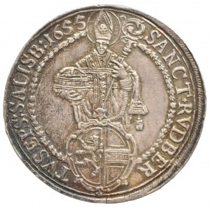 Salzburg arcibiskupství, Guidobald Thun-Hohenstein 1654-1668, tolar 1655, Zöttl 1793, Probszt 1472, patina