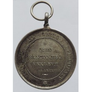 Vatikán, Lev XIII, AE medaile s ouškem 31mm, portrétní 1888, k 50. výročí kněžského svěcení