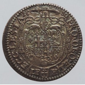 Vratislav bisk., Friedrich von Hessen 1671-1682, VI krejcar 1680, Kopicki 6914, patina, rýha