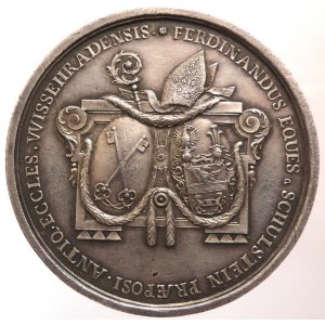 Vyšehrad-proboštství, Ferdinand Kindermann ze Schulsteinu 1782-1801, AR medaile 1782 instalační, 42mm/26,13g, Don.4694, Přibil 691, krásná patina