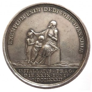 Vyšehrad-proboštství, Ferdinand Kindermann ze Schulsteinu 1782-1801, AR medaile 1782 instalační, 42mm/26,13g, Don.4694, Přibil 691, krásná patina