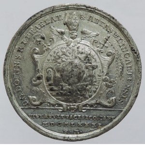 Weingarten opatství, Dominik Schnitzer 1754-1784, Medaile Sn 36mm k 50. výročí kněžství 1731-1781, dr.škr.