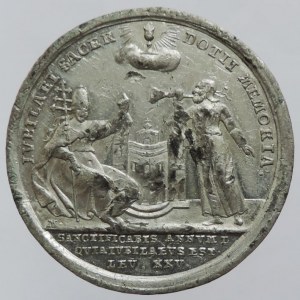 Weingarten opatství, Dominik Schnitzer 1754-1784, Medaile Sn 36mm k 50. výročí kněžství 1731-1781, dr.škr.