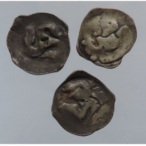 Albrecht II. 1330-1358, fenik CNA B 252,B 254, Koch 251, minc. Wiener Neustadt, ned., na rubu čtyřráz, B 257, 259 4ks