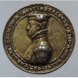 Štýrsko, arc. Karel 1564-1590, AR medaile litá zlacená, 34mm/14,443g opis: AUDACES FORTUNA IUVAT (štěstí přeje odvážným), škr., odstr.ouško