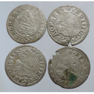 Ferdinand II. 1619-1637, 3 krejcar 1624-2x, 1625 + 1ks let.nečit., Vídeň-Fellner, napr.,ned. 4ks