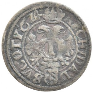 Ferdinand II. 1619-1637, 1 krejcar 1624 Vídeň, zkrácený letopočet, patina