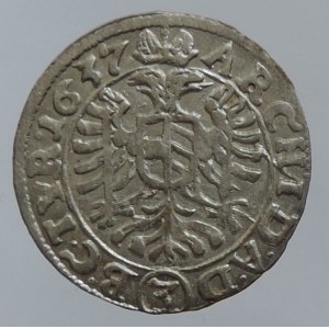 Ferdinand III. 1637-1657, 3 krejcar 1637 Vídeň-Stadler, n.ned., škr.