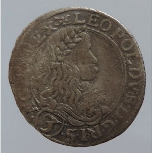 Leopold I. 1657-1705, 3 krejcar 1662 CA Vídeň-Cetto, Nech 1960, Her. 1309v, dělený letopočet, kraj.stř. R