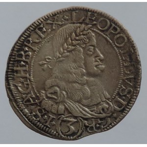 Leopold I. 1657-1705, 3 krejcar 1666 Vídeň-Faber