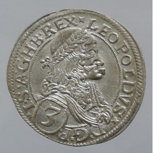 Leopold I. 1657-1705, 3 krejcar 1672 Vídeň-Faber