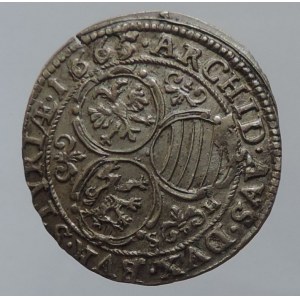 Leopold I. 1657-1705, 3 krejcar 1665 SH Graz-Haydt, Nech. 2209, Her. 1339