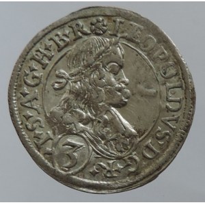 Leopold I. 1657-1705, 3 krejcar 1677 IAN Graz-Nowak R