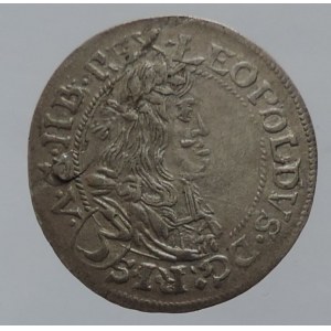 Leopold I. 1657-1705, 3 krejcar 1665 Neuburg am Inn-Triangel R