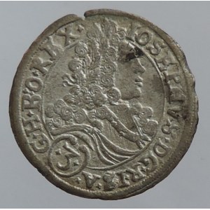 Josef I. 1705-1711, 3 krejcar 1711 IP sv. Vít-Preiss, dr.vada okr., dr.st.kor. R