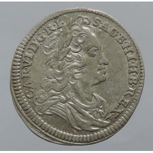 Karel VI. 1711-1740, 3 krejcar 1734 Vídeň