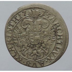 Karel VI. 1711-1740, 3 krejcar 1713 sv.Vít bzn. CNA 30/11, dr.vada okr. R