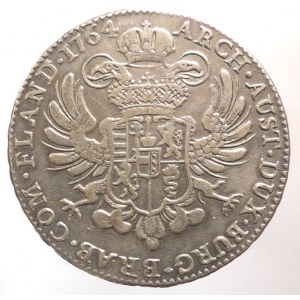Marie Terezie 1740-1780, tolar křížový 1764, Rakouské Nizozemí, minc.Brusel 29,152g
