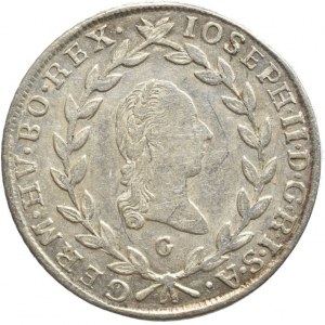 Josef II. 1780-1790, 20 krejcar 1786 G, fleky, nep.just.