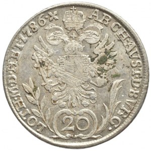 Josef II. 1780-1790, 20 krejcar 1786 G, fleky, nep.just.