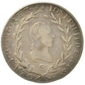 Josef II. 1780-1790, 20 krejcar 1788 G, nep.škr., patina