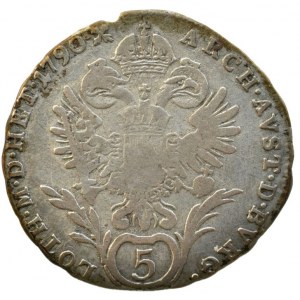 Josef II. 1780-1790, 5 krejcar 1790 A, dr.hr.