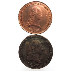 František II. 1792-1835, Cu 6 krejcar 1800 A, 1800 F Hall 2ks