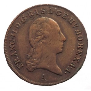 František II. 1792-1835, Cu 1 krejcar 1800 A, patina, dr.just.