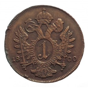 František II. 1792-1835, Cu 1 krejcar 1800 A, patina, dr.just.