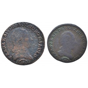 František II. 1792-1835, Cu 1/2 krejcar 1812 A, 1/4 krejcar 1812 B, nep.ned., 2 ks