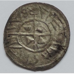 Štěpán I. 997-1038, denár Huszár 1, patina, nep.perf. 0,692g