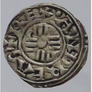 Ondřej I. 1046-106, denár Huszár 9, v jednom úhlu půlměsíček, v protějším klín, 0,410g/14mm