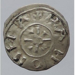 Ondřej I. 1046-106, denár Huszár 9, v jednom úhlu půlměsíček, v protějším klín, 0,410g/14mm