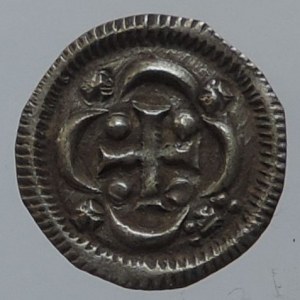 Štěpán II. 1116-1131, denár Unger 39, Huszár 84, sigle: po dvou kuličkách po stranách křížku