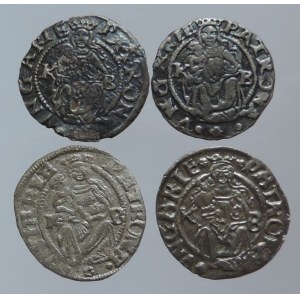 Ferdinand I. 1526-1564, denár 1537, 1540, 1553, 1554 KB 4ks