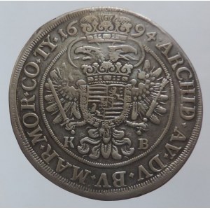 Leopold I. 1657-1705, 1/2 tolar 1694 KB, nep.st. ? 14,024g