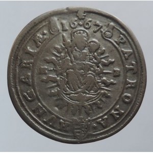 Leopold I. 1657-1705, XV krejcar 1667 KB, dobové falzum R