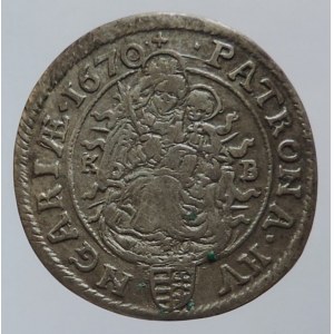Leopold I. 1657-1705, VI krejcar 1670 KB patina, válcovaný