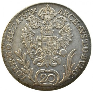 Josef II. 1780-1790, 20 krejcar 1787 B, dr.vad.mat.