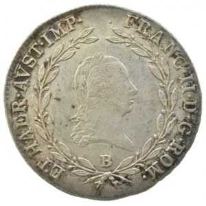 František II. 1792-1835, 20 krejcar 1805 B, uherská koruna, nep.just.