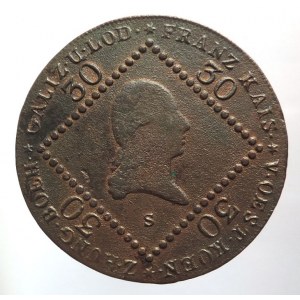 František II. 1792-1835, Cu 30 krejcar 1807 S, patina