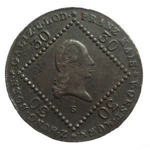 František II. 1792-1835, Cu 30 krejcar 1807 S, patina