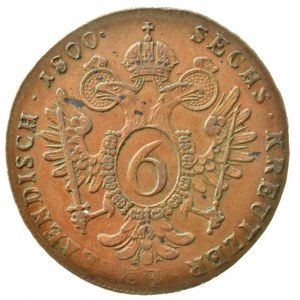 František II. 1792-1835, Cu 6 krejcar 1800 S, nep.škr.