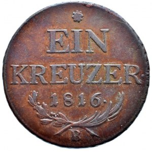 František II. 1792-1835, Cu 1 krejcar 1816 B, nep.hr.