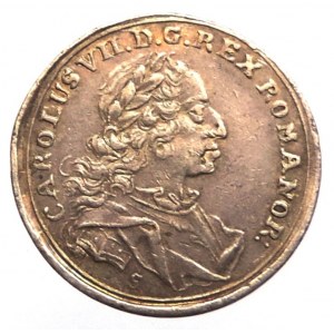 Karel VII. 1742-1745, AR žeton na volbu císařem ve Frankfurtu 24.1.1742, EXOPTATA ELECTIO, 26mm/6,383g, škr.