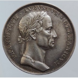 František II. 1792-1835, AR 34mm, 13,295g 1835 úmrtní, A.Neuss, portrét zprava/10řádkový nápis, pěkná patina