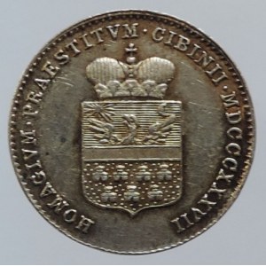 Ferdinand V. 1835-1848, AR korunovační žeton 18,5mm/3,275g pro Semihrady, patina